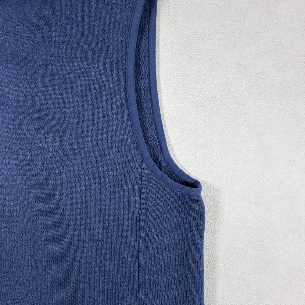 Vineyard Vines Mens Medium Heather Navy Full Zip Fleece Sweater Vest Blue - Picture 12 of 13